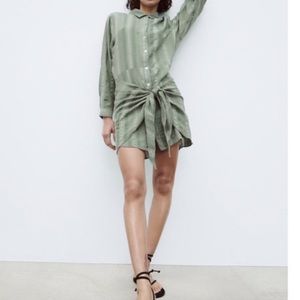 Zara The Zoe Dress in Moss green color NWT size Xs🌿